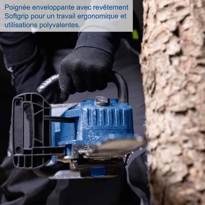 Scheppach BC-CS355Duo-X Tronçonneuse sans fil 20V - 33,5 cm - Moteur brushless - 2200W - sans batterie ni chargeur