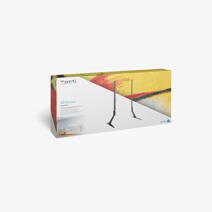 Tooq Support Mural pour Écran 23-75 Pouces, VESA 200x200 à 800x400, Charge Max 40 kg, Hauteur 673-735 mm, Noir
