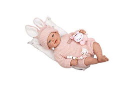 Muñecas Arias - Poupée reborn Lucia avec coussin et peluche - 45 cm - Âge recommandé : 36 mois