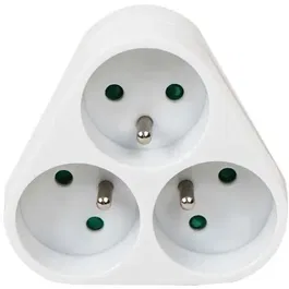 Triplite - Multiprise 3 Prises 16A, Blanc, Conforme Norme NF