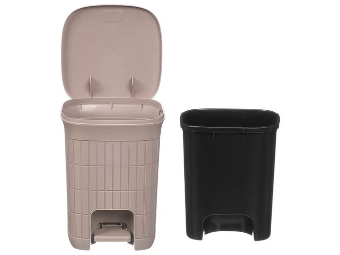 Stefanplast Papelera Domus avec pédale 6L Greige 20x27x20cm Plastique (Set de 6) Stefanplast Papelera Domus avec pédale 6L Greige 20x27x20cm Plastique (Set de 6)