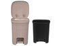 Stefanplast Papelera Domus avec pédale 6L Greige 20x27x20cm Plastique (Set de 6)