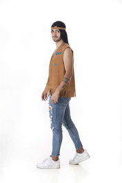 Costume Adulte Hippie avec Chaleco Peace Taille M Couleur Marron