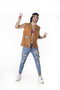 Costume Adulte Hippie avec Chaleco Peace Taille M Couleur Marron