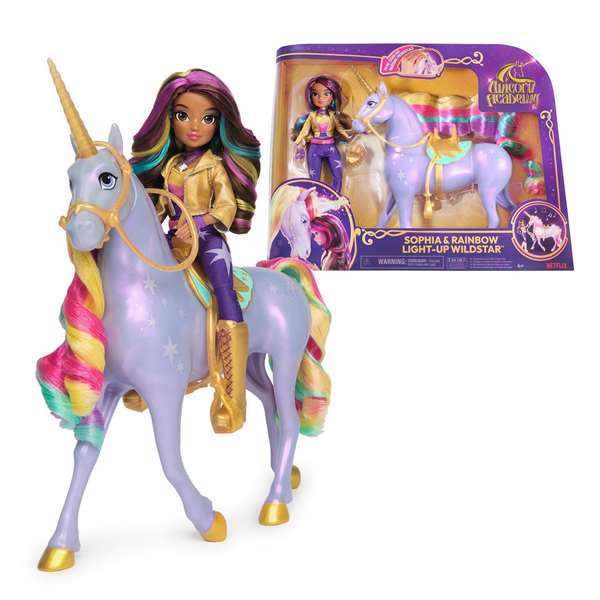 Spin Master Poupée Sophia 11 cm avec Licorne Wildstar lumineuse - Dimensions : 30,48 x 40,64 x 9,53 cm - Fonctionne avec 2 piles AA - À partir de 4 ans