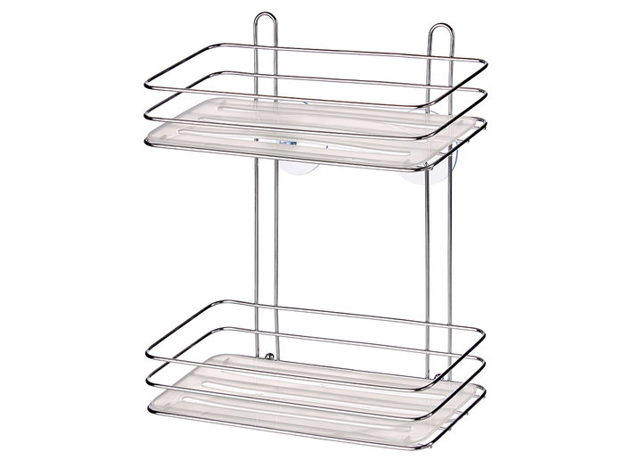 Berilo Étagère 2 Niveaux Chrome Transparent 26x30x11 cm (Set de 12) Berilo Étagère 2 Niveaux Chrome Transparent 26x30x11 cm (Set de 12)