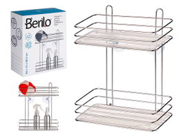Berilo Étagère 2 Niveaux Chrome Transparent 26x30x11 cm (Set de 12)
