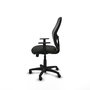 Chaise Alocén Synchro 3 positions tissu Noir Structure polyamide noire Accoudoir 1D Sans appui-tête Roulettes pour moquette