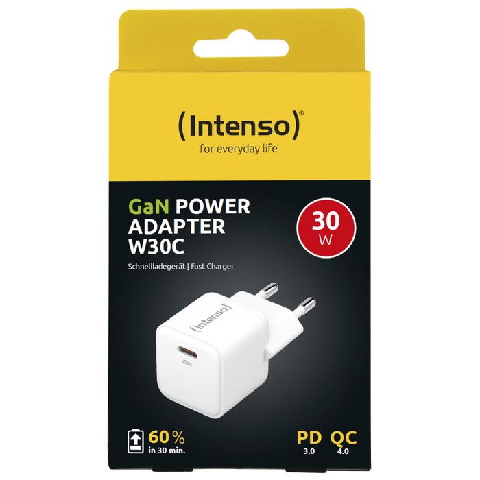 Intenso Cargador pared gan w30c usb tipo c blanc Intenso Cargador pared gan w30c usb tipo c blanc