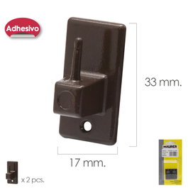 MAURER Crochet Adhésif Marron pour Voilage et Rideau (2 Pièces)