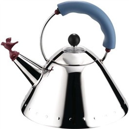 Alessi 9093 - Bouilloire électrique en acier inoxydable 18/10 avec sifflet en forme d'oiseau, design Michael Graves