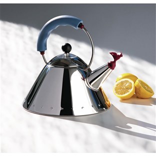 Alessi 9093 - Bouilloire électrique en acier inoxydable 18/10 avec sifflet en forme d'oiseau, design Michael Graves