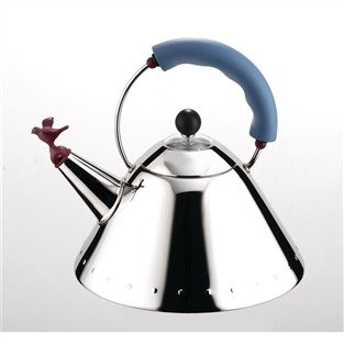 Alessi 9093 - Bouilloire électrique en acier inoxydable 18/10 avec sifflet en forme d'oiseau, design Michael Graves