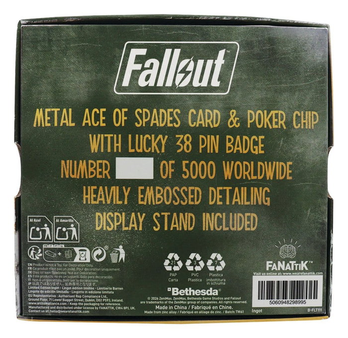 FaNaTtik Fallout: New Vegas réplique Lucky 38 Imitation Gold Casino Set Limited Edition