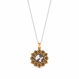 Alex And Ani Collier Gémeaux Bicolore Doré 45cm