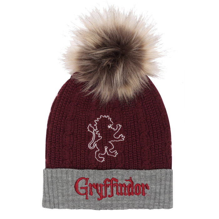 Chapeau Harry Potter Gryffindor House Fur Pom Bordeaux Chapeau Harry Potter Gryffindor House Fur Pom Bordeaux