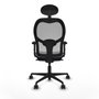 Piqueras y Crespo Chaise de Bureau 2D036N1 avec Appui-tête Gris
