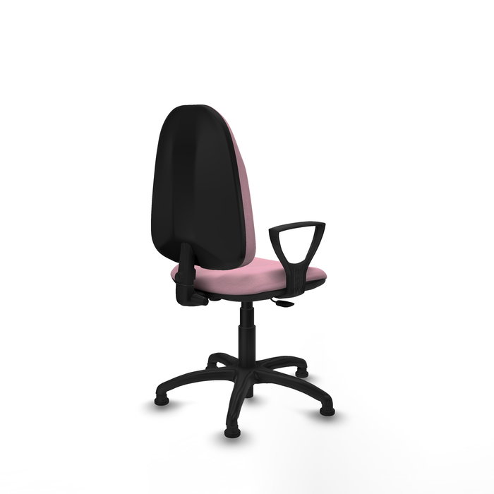 Chaise Algarra Contact permament de base Tissu Rose Structure polyamide noire Accoudoirs fixes Sans appui-tête Patins de chaises