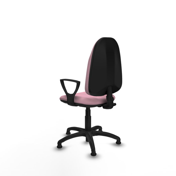 Chaise Algarra Contact permament de base Tissu Rose Structure polyamide noire Accoudoirs fixes Sans appui-tête Patins de chaises