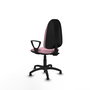 Chaise Algarra Contact permament de base Tissu Rose Structure polyamide noire Accoudoirs fixes Sans appui-tête Patins de chaises
