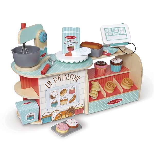 Melissa & Doug - Pâtisserie Boulangerie Jouet en Bois avec 39 Pièces - 59x24x24 cm - Version Espagnole