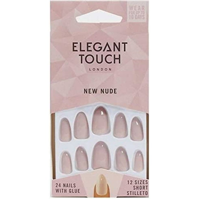Elegant Touch Core Colour faux ongles short stiletto blush suede 24 pcs
