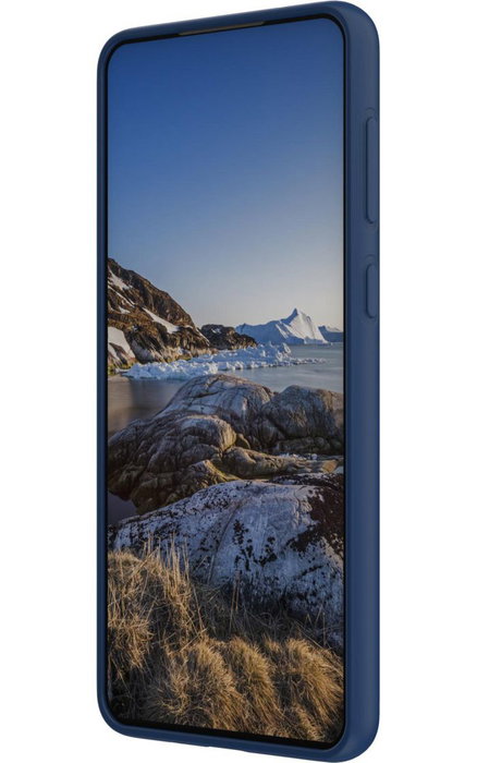 dbramante1928 Coque de protection transparente et souple Greenland Clear pour Samsung Galaxy A33 5G - Bleu Pacifique - Fabriquée en plastique recyclé, compatible charge sans fil