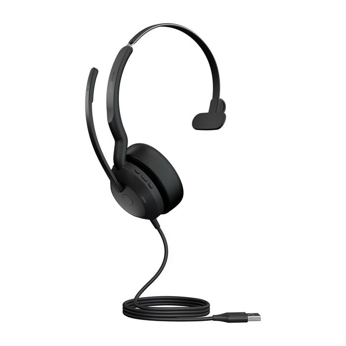 Jabra Evolve2 50 - Casque professionnel filaire avec micro à réduction de bruit, Bluetooth, réduction de bruit active (ANC) et technologie Jabra Air Comfort pour un confort maximal