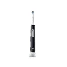 Oral-B Brosse à Dents Électrique Pro 1 Noire, Capteur de Pression 360, Minuterie 2 min, Autonomie 7 Jours avec Brossette, Chargeur et Étui de Voyage