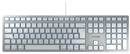 Cherry JK-1610DE-1 Clavier d'ordinateur USB Silver