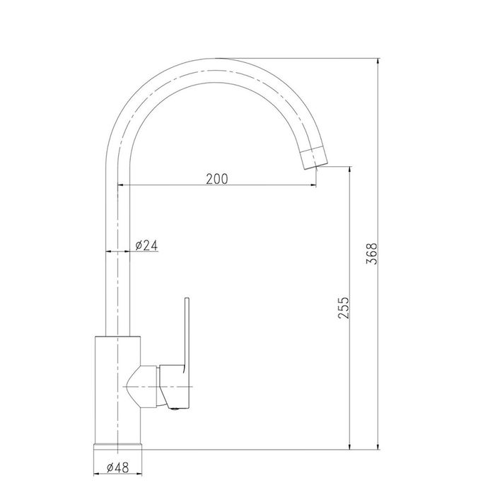 Mitigeur Verhal miño Noir mat Acier inoxydable