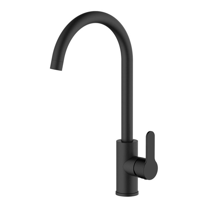 Verhal Miño Robinet de cuisine monocommande noir mat, bec haut rotatif en acier inoxydable 304, cartouche ø35, aérateur H22 Verhal Miño Robinet de cuisine monocommande noir mat, bec haut rotatif en acier inoxydable 304, cartouche ø35, aérateur H22