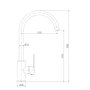 Verhal Miño Robinet de cuisine monocommande noir mat, bec haut rotatif en acier inoxydable 304, cartouche ø35, aérateur H22