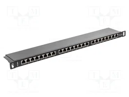 LANBERG Panneau de brassage 24 ports RJ45 Cat 5e noir rack 19 pouces
