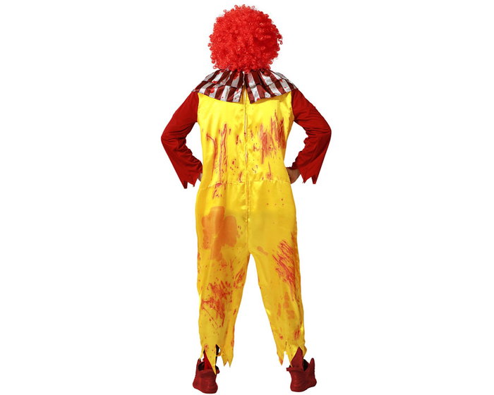 Costume Payaso Homme Adulte Halloween Mono Jaune à Volants Orange Taille M-L - Nouveauté 2023