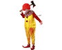 Disfraz complet clown homme adulte, jaune avec volants orange, thème Halloween, taille M-L, en polyester