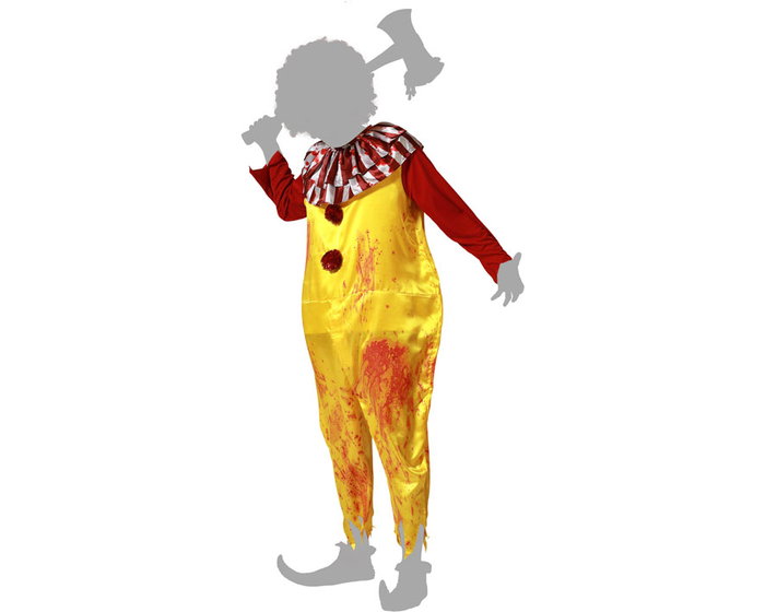 Costume Payaso Homme Adulte Halloween Mono Jaune à Volants Orange Taille M-L - Nouveauté 2023