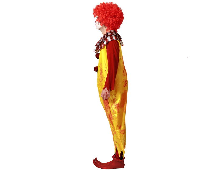 Costume Payaso Homme Adulte Halloween Mono Jaune à Volants Orange Taille M-L - Nouveauté 2023