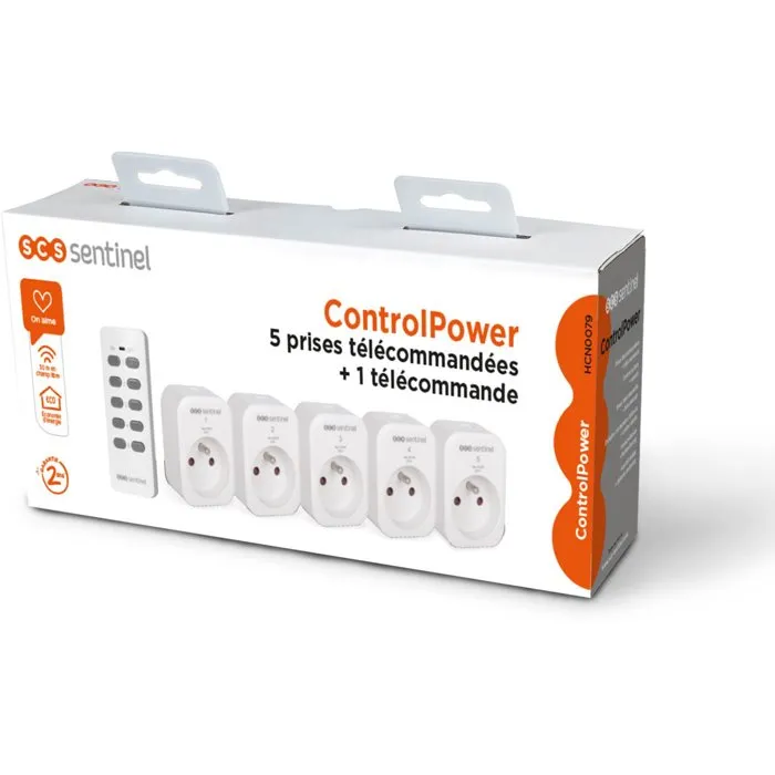 Scs Sentinel ControlPower x5 - Pack de 5 prises avec 1 télécommande