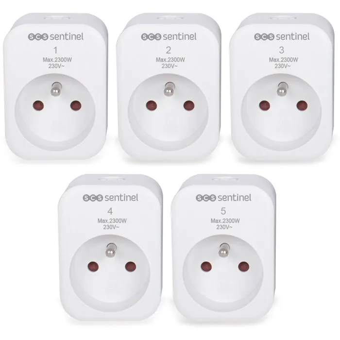 Scs Sentinel ControlPower x5 - Pack de 5 prises avec 1 télécommande