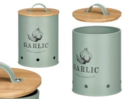 Kinvara Pot pour Ail avec Couvercle Bambou 11x17x11 cm Vert Menthe (Set de 12)