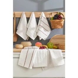 Ensemble de 6 serviettes de toilette 30 x 50 cm - Crème