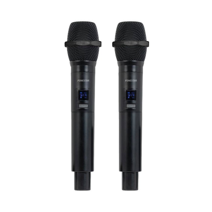 Fonestar Sonair Système Micro UHF Double Sans Fil 2 Micros Main UHF Récepteur Inclus