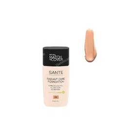 Sante Naturkosmetik Maquillaje Fluido Radiant Care 04 Rose Amber - Fond de teint fluide effet naturel et radiant, finition satinée, 30 ml, vegan et sans parfum