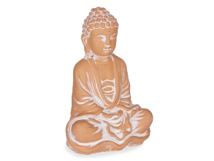 Ibergarden Bouddha Terracota 22 cm en ciment couleur marron - Décoration extérieure (Set de 6)