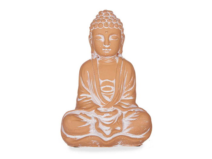 Ibergarden Bouddha Terracota 22 cm en ciment couleur marron - Décoration extérieure (Set de 6)