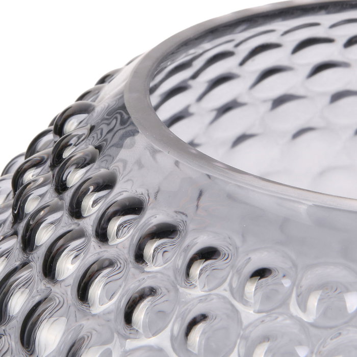 Home Deco Factory Vase DOLIA Gris avec Effet Bulles en Verre