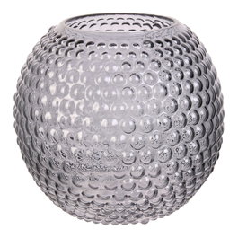 Home Deco Factory Vase DOLIA Gris avec Effet Bulles en Verre