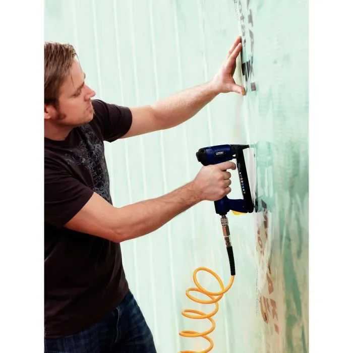 Rapid PS111 - Agrafeuse Pneumatique Professionnelle - Corps en Magnésium - Cadence Élevée - Compatible Agrafes N°140 (6-16 mm)