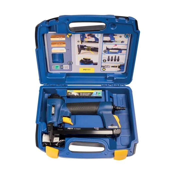 Rapid PS111 - Agrafeuse Pneumatique Professionnelle - Corps en Magnésium - Cadence Élevée - Compatible Agrafes N°140 (6-16 mm)